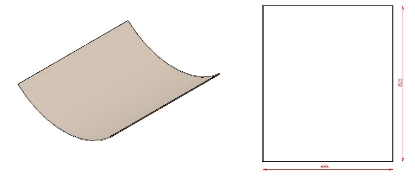 Vitre RBL dim. 825x685 R503