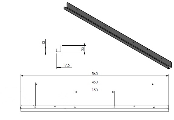 RDL D/G - Strip de fixation pour lamelles modele 60 sup