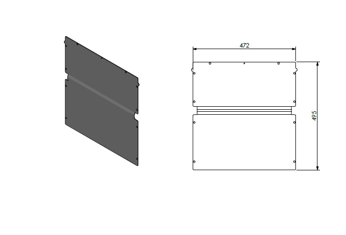 Plaque de finition arrière (sans vent.) SmB 55-55
