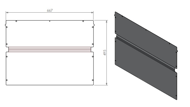 Plaque arr sans ventil SmB 75-55 noire