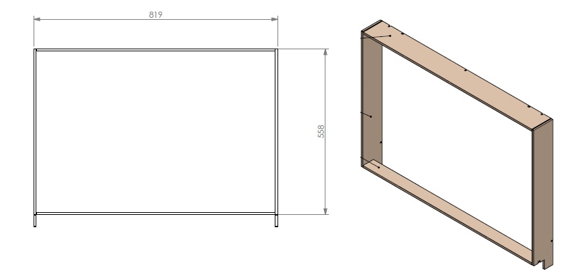 Cadre profondeur 50mm SmB 80-60