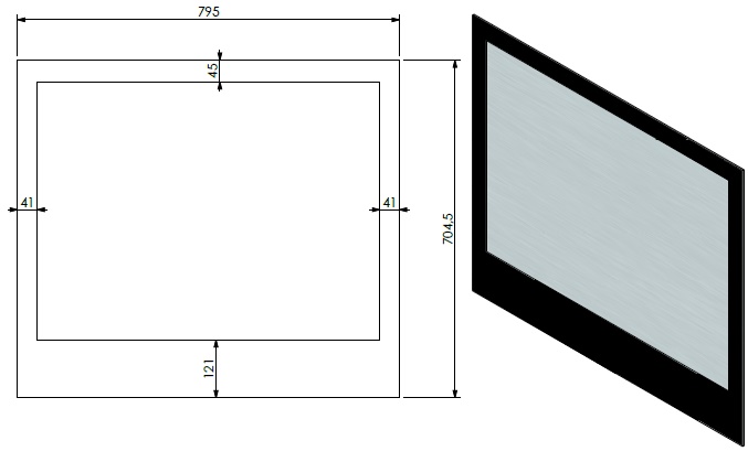 Vitre 704.5x795mm