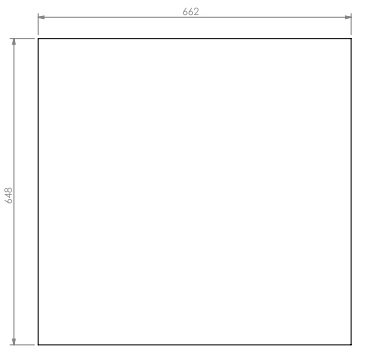 Vitre + corde Topsham Large 662x648mm