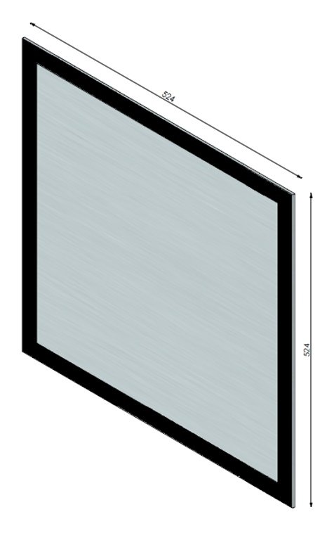 Vitre + corde Topsham Small 516x530mm