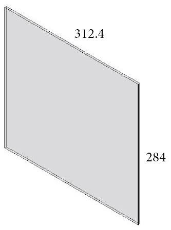 Vitre milieu Unica 52 dim. 312.5x284