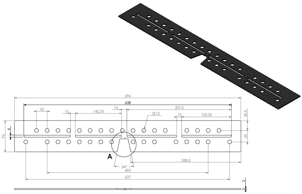 Tapis ceramique brûleur L=696 à partir 04/2017