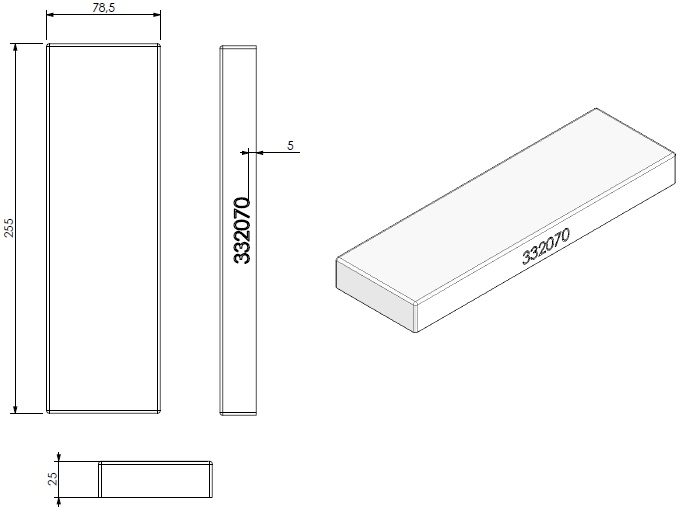 Béton Céramique plaque de fond d/g Unilux 300