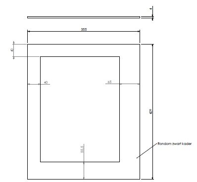 Vitre modern Unilux 40 dim. 484x344