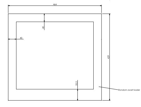 Vitre avec screaning Unilux 52  464x429mm