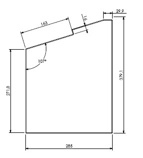 Béton Céramique panneau latéral droit Unilux 65