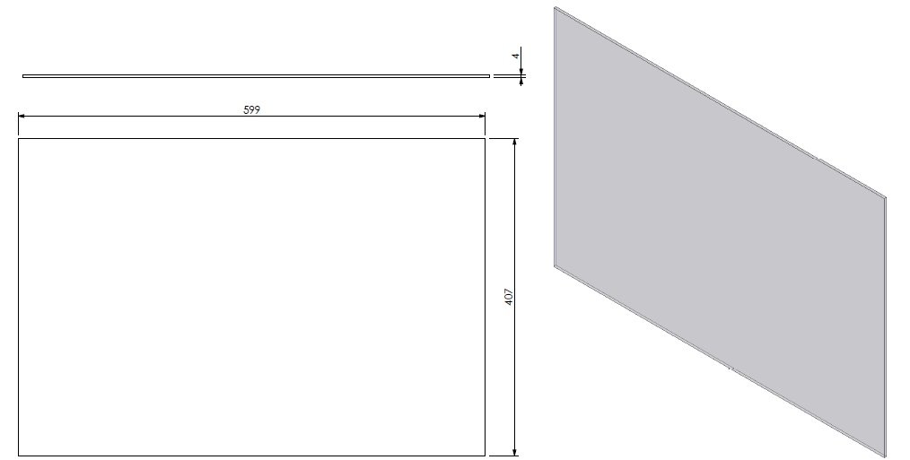 Vitre Unilux-6 270 dim.599 x 407