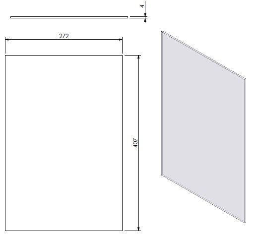 Vitre Unilux-6 270 dim.272 x 407