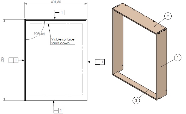 Cadre encastrable  Unilux6-40 noir compl