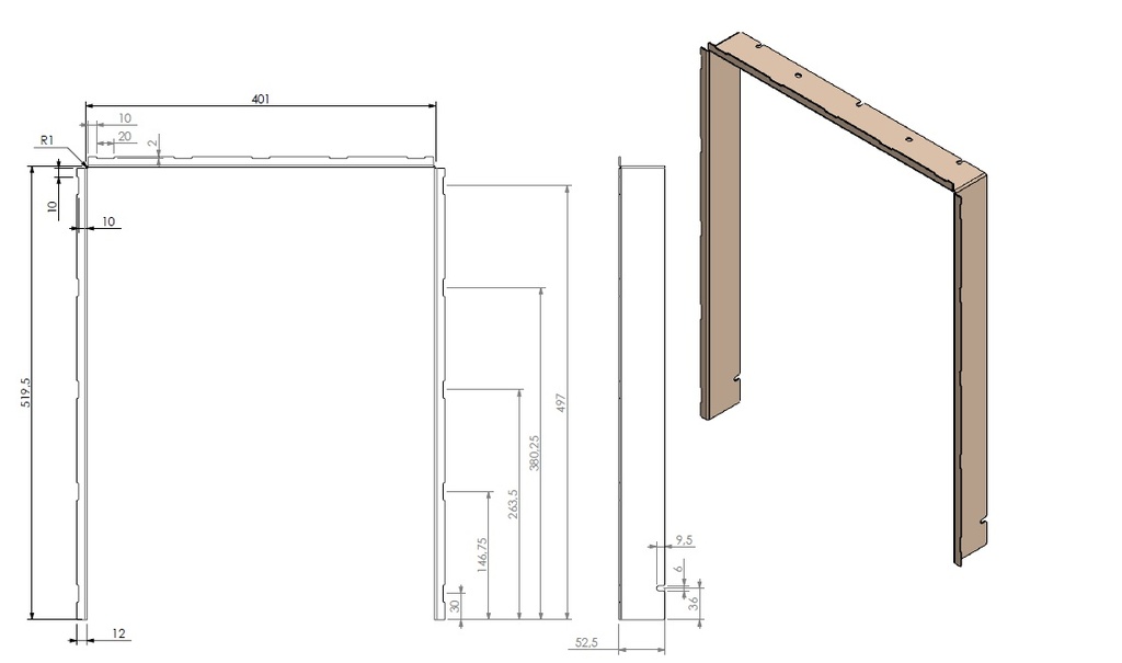 Encadrement sans cadre pour habillage UL 6-40 noir