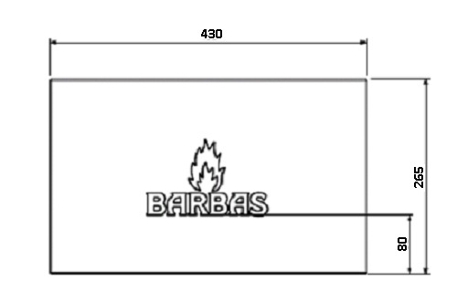 Béton Céramique paroi arrière Uni V 65 + logo