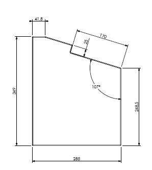 Béton Céramique panneau latéral gauche  Uni V 70