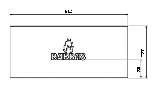Béton Céramique paroi arrière Uni V 70 + logo