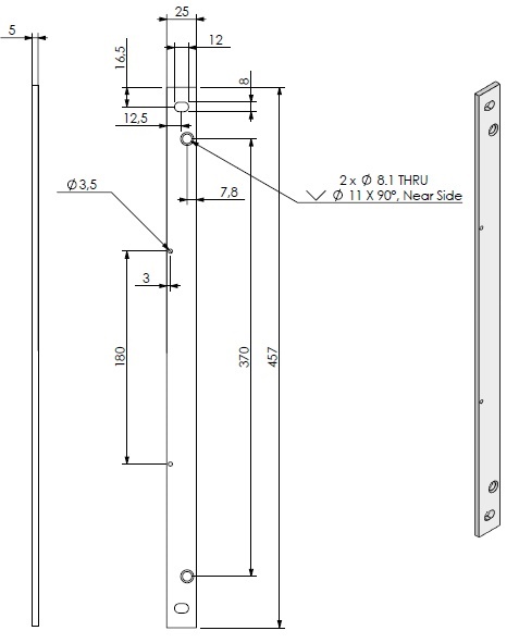 Plaque de fermeture UV 75 noire 2 pts (depuis 10-5-2021) sur app