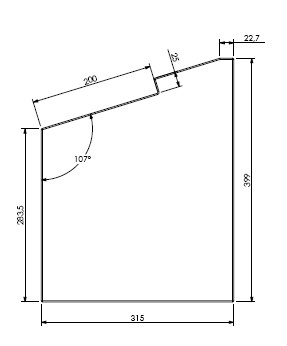 Béton Céramique panneau latéral droit  Uni V 80