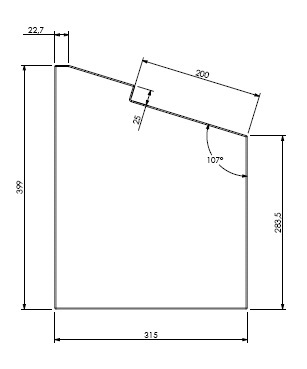 Béton Céramique panneau latéral gauche  Uni V 80