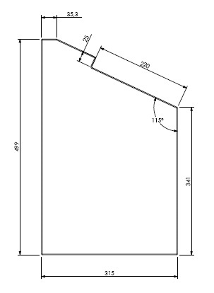 Béton Céramique panneau latéral gauche  Uni V 85