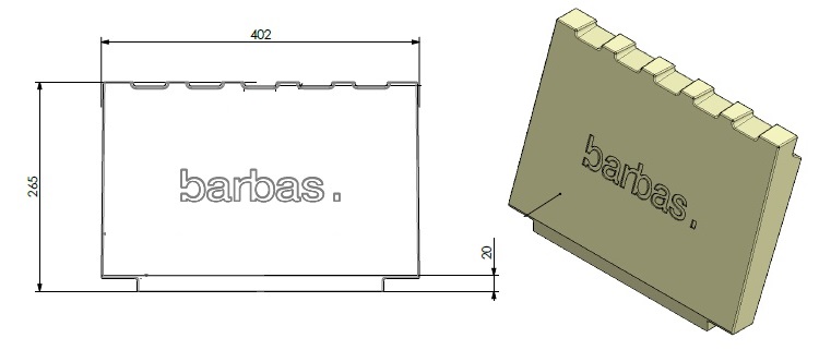Béton céramique arrière avec logo
