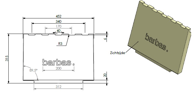 Béton céramique arrière avec logo