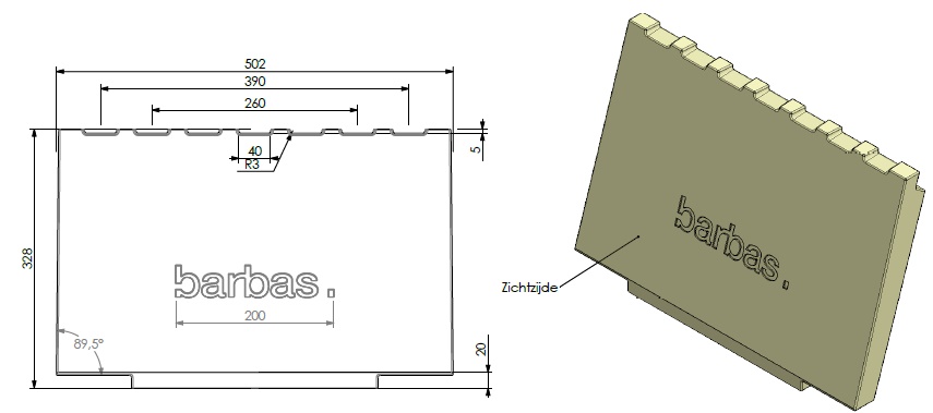 Béton céramique arrière avec logo
