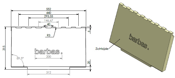 Béton céramique arrière avec logo