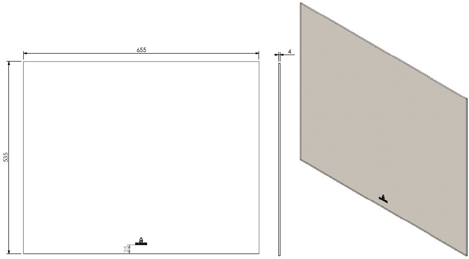 Vitre Vento 60 dim. 535x655