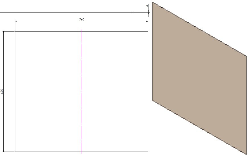 Vitre Vento Classic 75 dim. 760x690