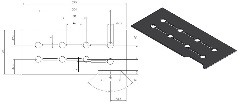 Tapis ceramique brûleur  L=295 Lineburner