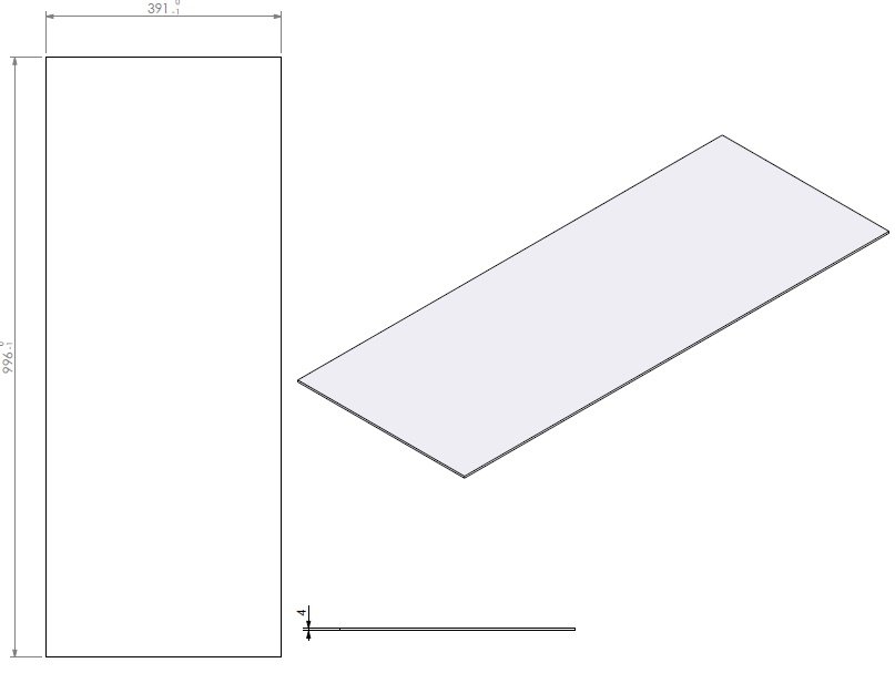 Vitre + corde FF Vertb M dim 391x996