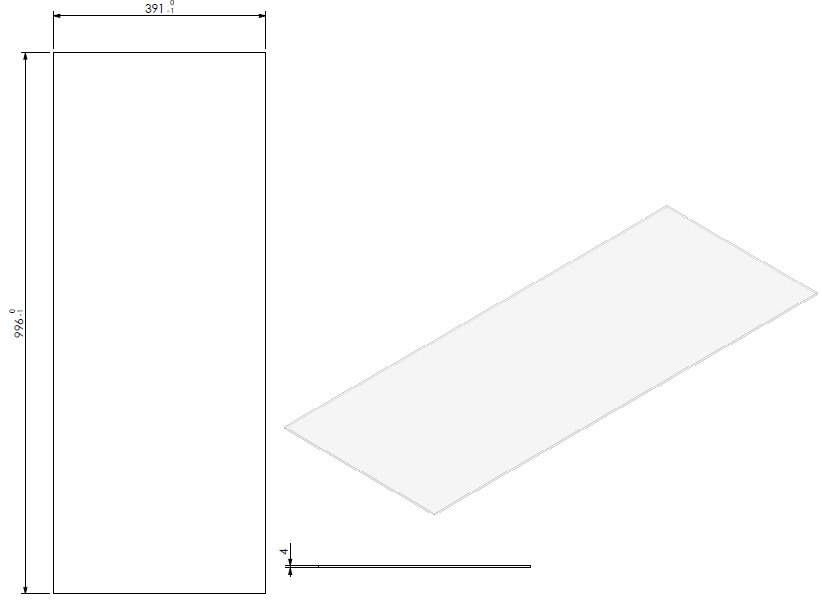 Vitre anti-reflet FF + corde Vert.B.Med