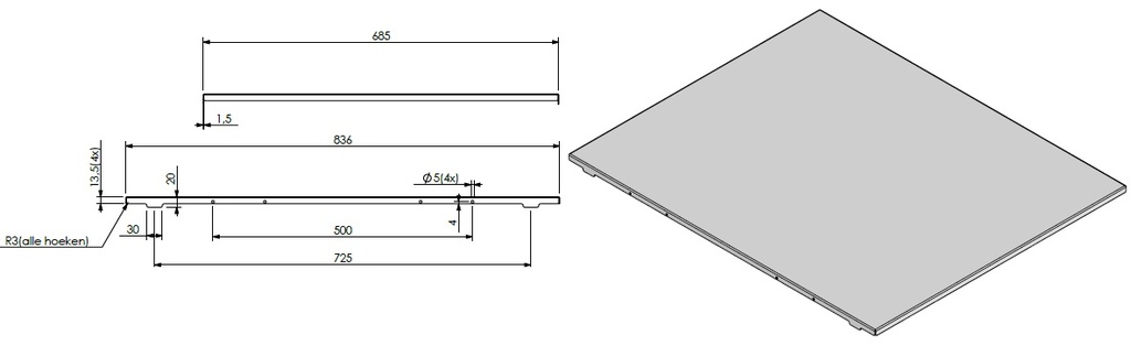 Paroi arrière lisse VBdeRBY 3 noire