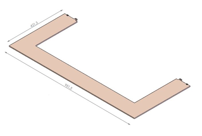 Strip de finition dessus +10cm vibs noir