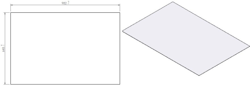 Vitre + corde York Large 982x648mm
