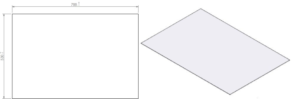 Vitre + corde York Small 788x530mm