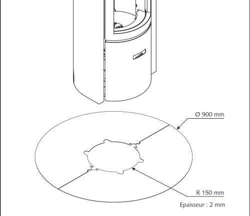 [13009023] PLAQUE DE SOL STUV 30COMPACT STÛVBLACK
