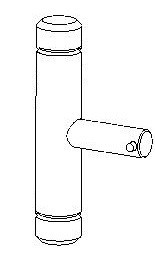 [301760] Poignée modèle T laiton 10mm