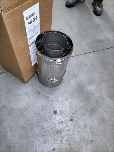 [346509] Conduit téléscopique 130/200 avec collier de serrage L= 325-440