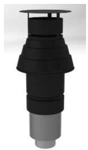 [302307] Sortie de toit 100/150 avec collier de serrage L=610 Inox/Anthracite