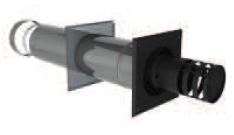 [302313] Sortie murale 130/200 avec collier de serrage L=600 Inox/Anthracite (longueur minimum 4m)