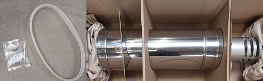 [343950] Sortie murale 130/200 avec collier de serrage L=600 Inox/Inox
