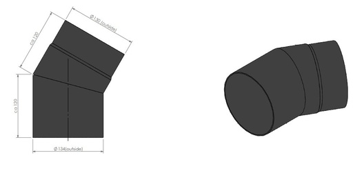 [343118] Ø130 mm Coude acier 30°