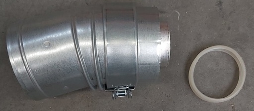 [349514] Ø60/100 alu Coude 15° + collier de serrage