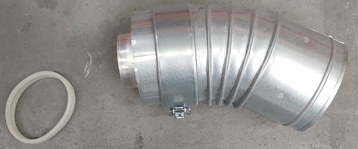 [349513] Ø60/100 alu Coude 30° + collier de serrage