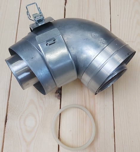 [349539] Ø60/100 alu Coude 90° + collier de serrage