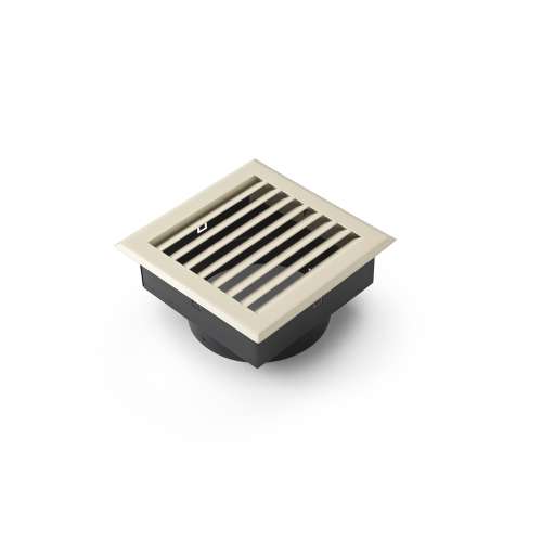 [761005] Grille Convection Lamelles Creme 20X20Cm Raccord 1X150Mm
