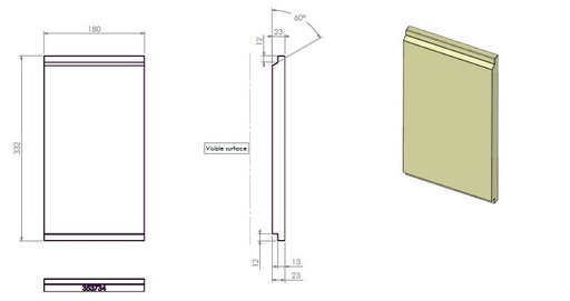 [353734] Béton Céramique plaque arriere Compact 45